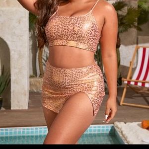 Leopard/Cheetah Print Swim SKIRT ONLY/Cover-up 2X. NO COVERAGE UNDER SKIRT